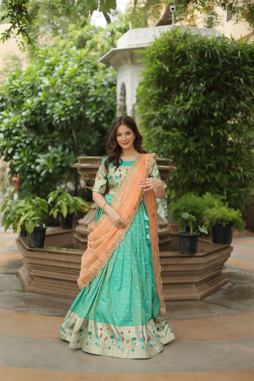 Cosmos Jequard Lehenga Choli with Embroidered Dupatta