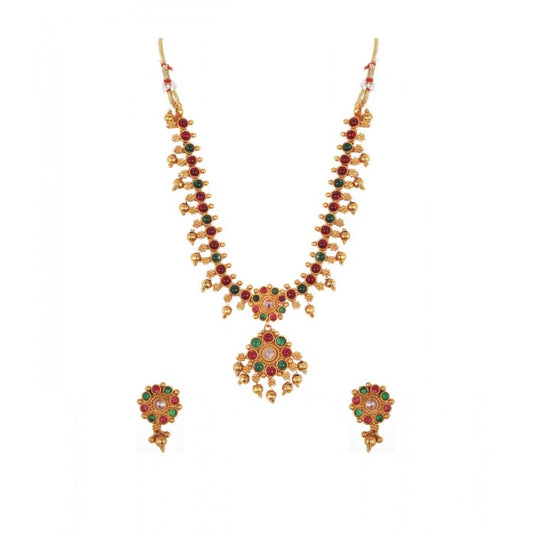 Elegent Brass Kempu Chain Jewellery Set