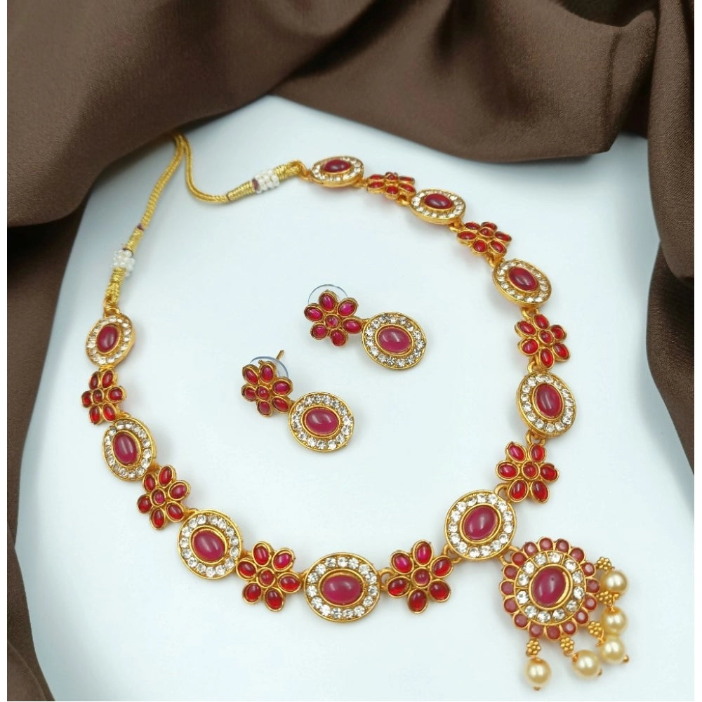 gold plated traditional necklace and earrings set