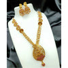 Gold Plated Necklace and Earrings Set with Antique Finish