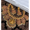 Goddess Glamour Gold Plated Temple Necklace and Jhumka Set