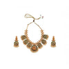 Goddess Glamour Gold Plated Temple Necklace and Jhumka Set
