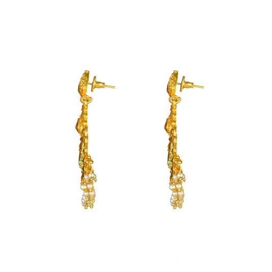 Rose Gold Plated Alloy Kundan Earrings &amp; Mangtikka
