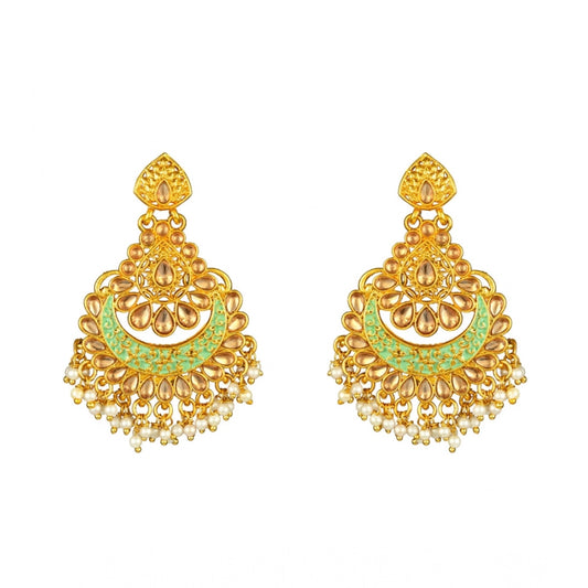 Rose Gold Plated Alloy Kundan Earrings &amp; Mangtikka