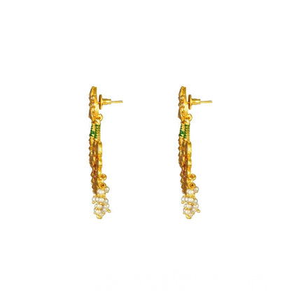 Rose Gold Plated Alloy Kundan Earrings &amp; Mangtikka