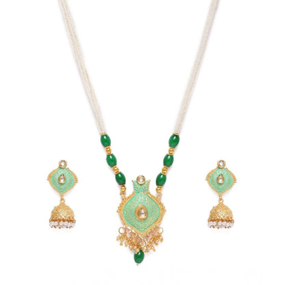 Rose Gold Plated Alloy Necklace &amp; Earings Set