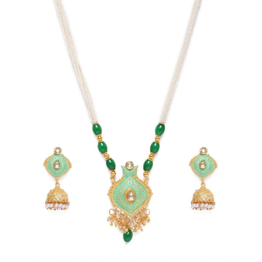 Rose Gold Plated Alloy Necklace &amp; Earings Set