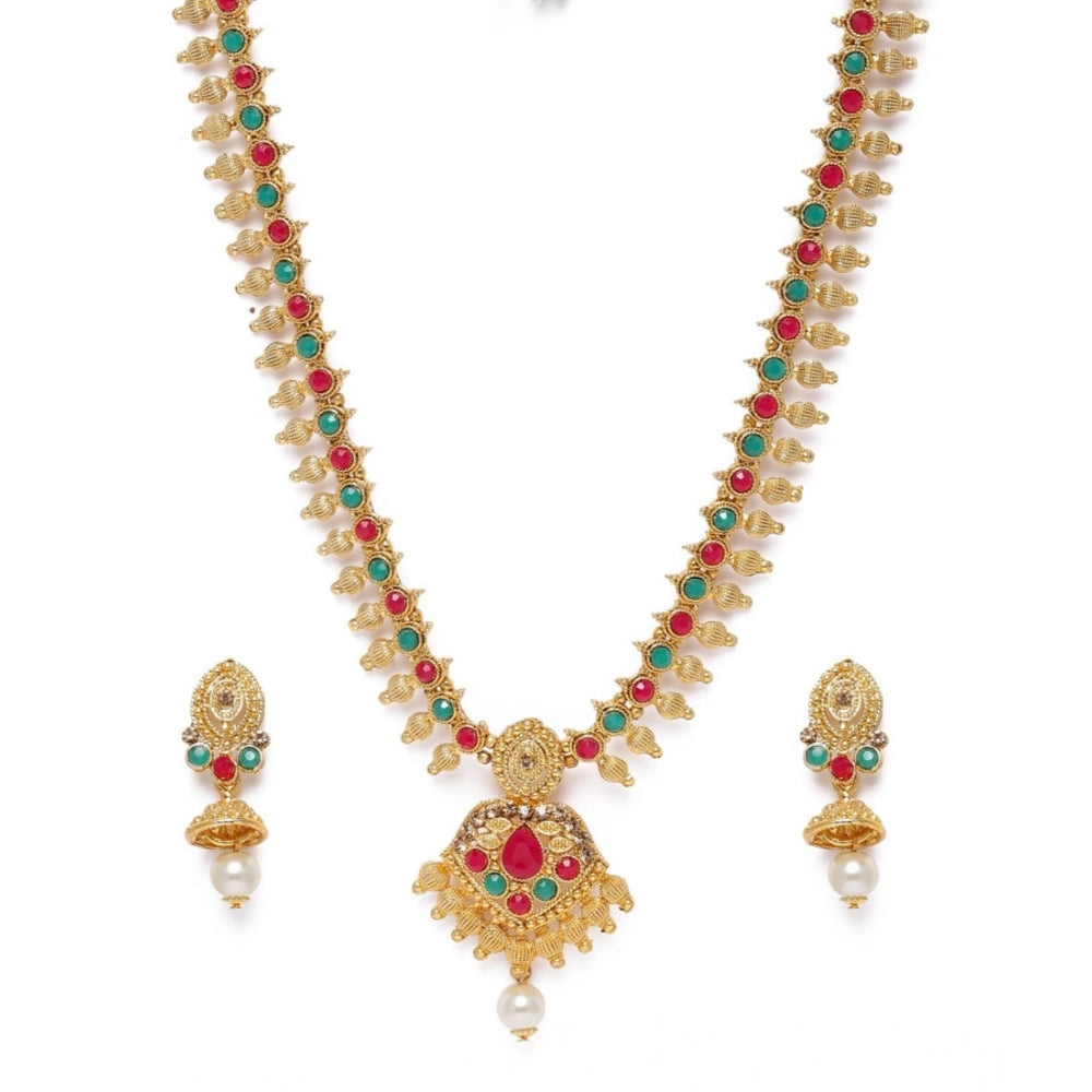 rose gold plated alloy necklace &amp; earings set