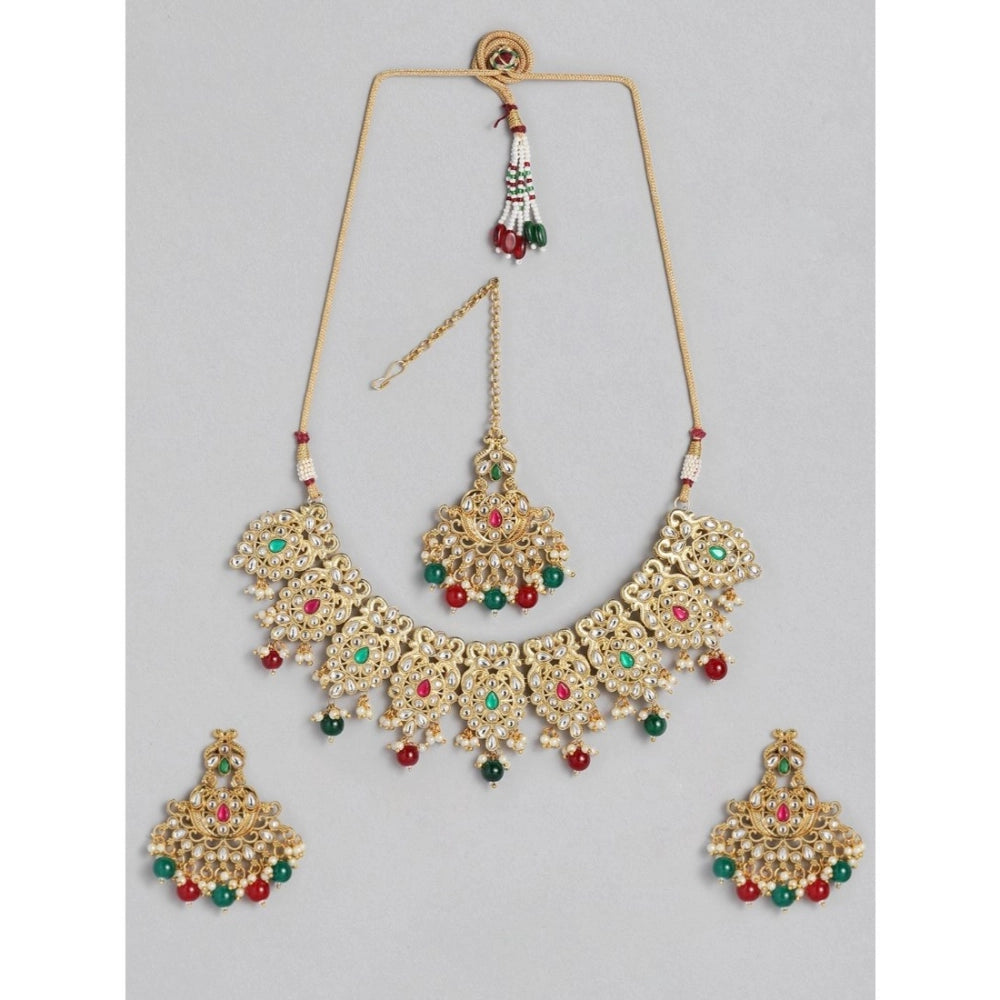 rose gold plated alloy necklace &amp; earings set
