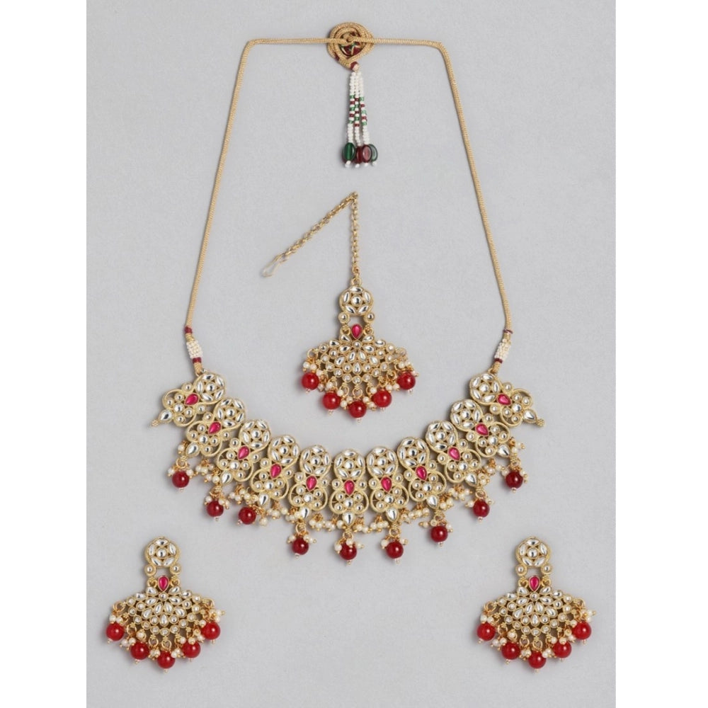 rose gold plated alloy necklace &amp; earings set