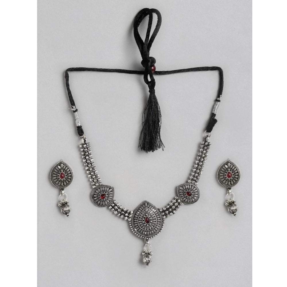 rose gold plated alloy necklace &amp; earings set