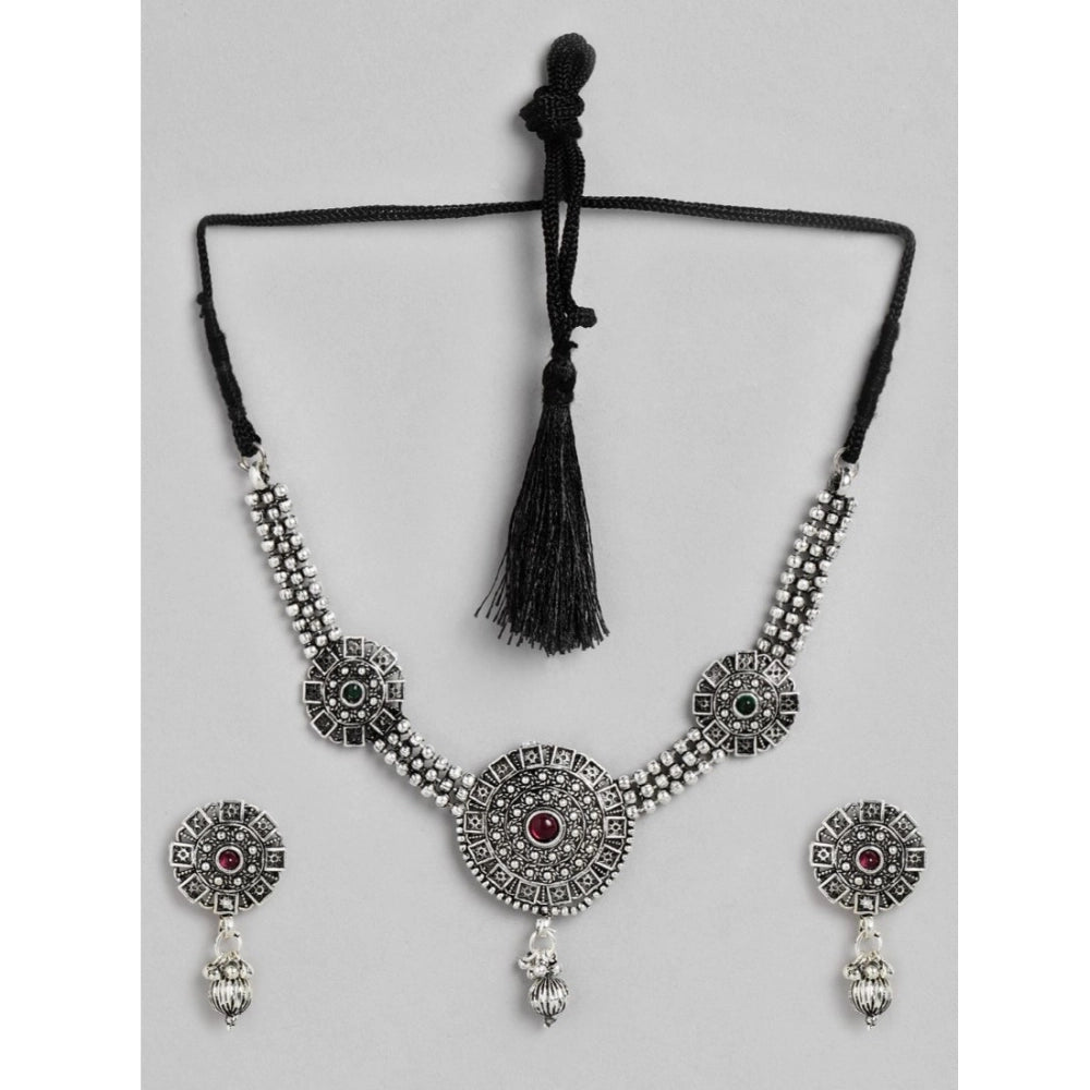 rose gold plated alloy necklace &amp; earings set