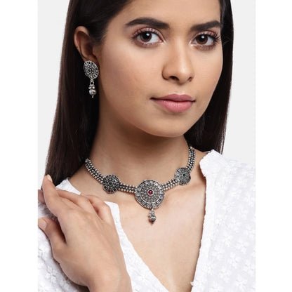 Rose Gold Plated Alloy Necklace &amp; Earings Set