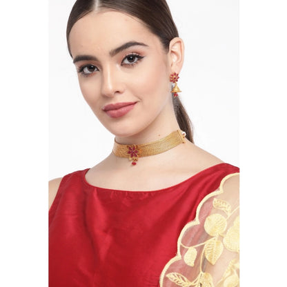 Rose Gold Plated Alloy Necklace &amp; Earings Set