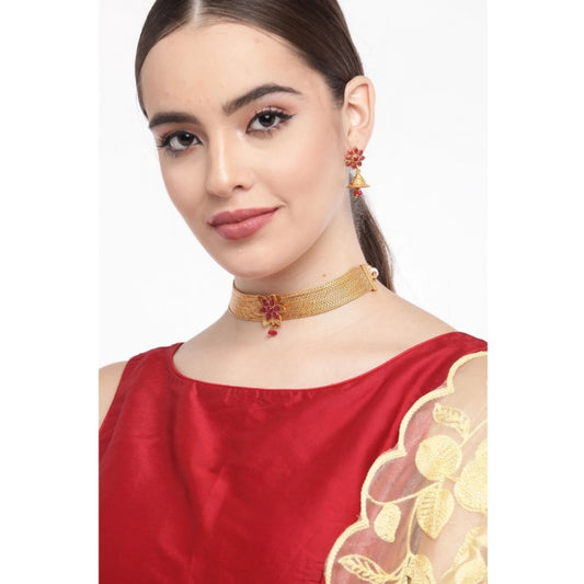 Rose Gold Plated Alloy Necklace &amp; Earings Set