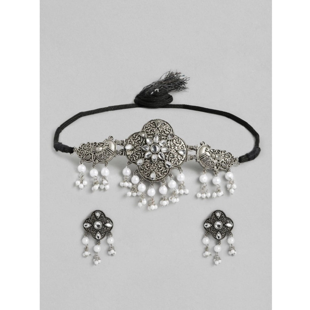 rose gold plated alloy necklace &amp; earings set
