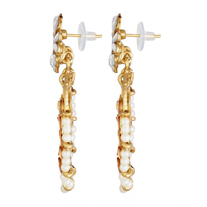 Rose Gold Plated Alloy Kundan Earrings &amp; Mangtikka