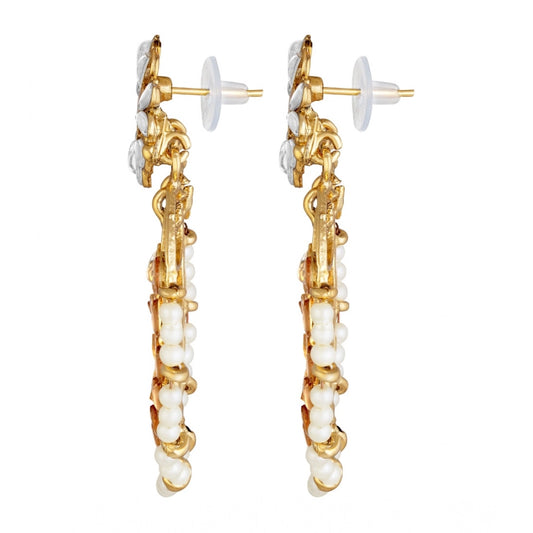 Rose Gold Plated Alloy Kundan Earrings &amp; Mangtikka
