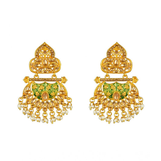 Rose Gold Plated Alloy Kundan Earrings &amp; Mangtikka