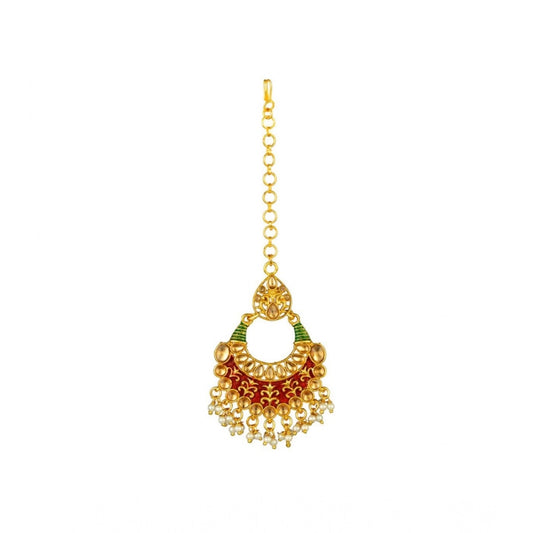 Rose Gold Plated Alloy Kundan Earrings &amp; Mangtikka