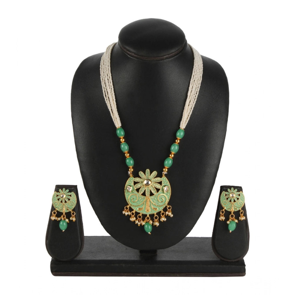 rose gold plated alloy necklace &amp; earings set