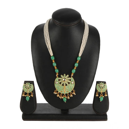 Rose Gold Plated Alloy Necklace &amp; Earings Set