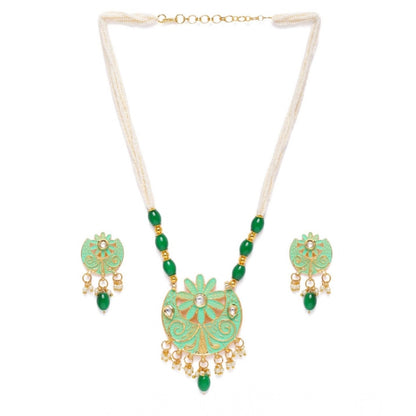 Rose Gold Plated Alloy Necklace &amp; Earings Set