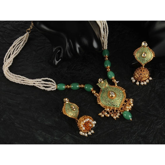 Rose Gold Plated Alloy Necklace &amp; Earings Set