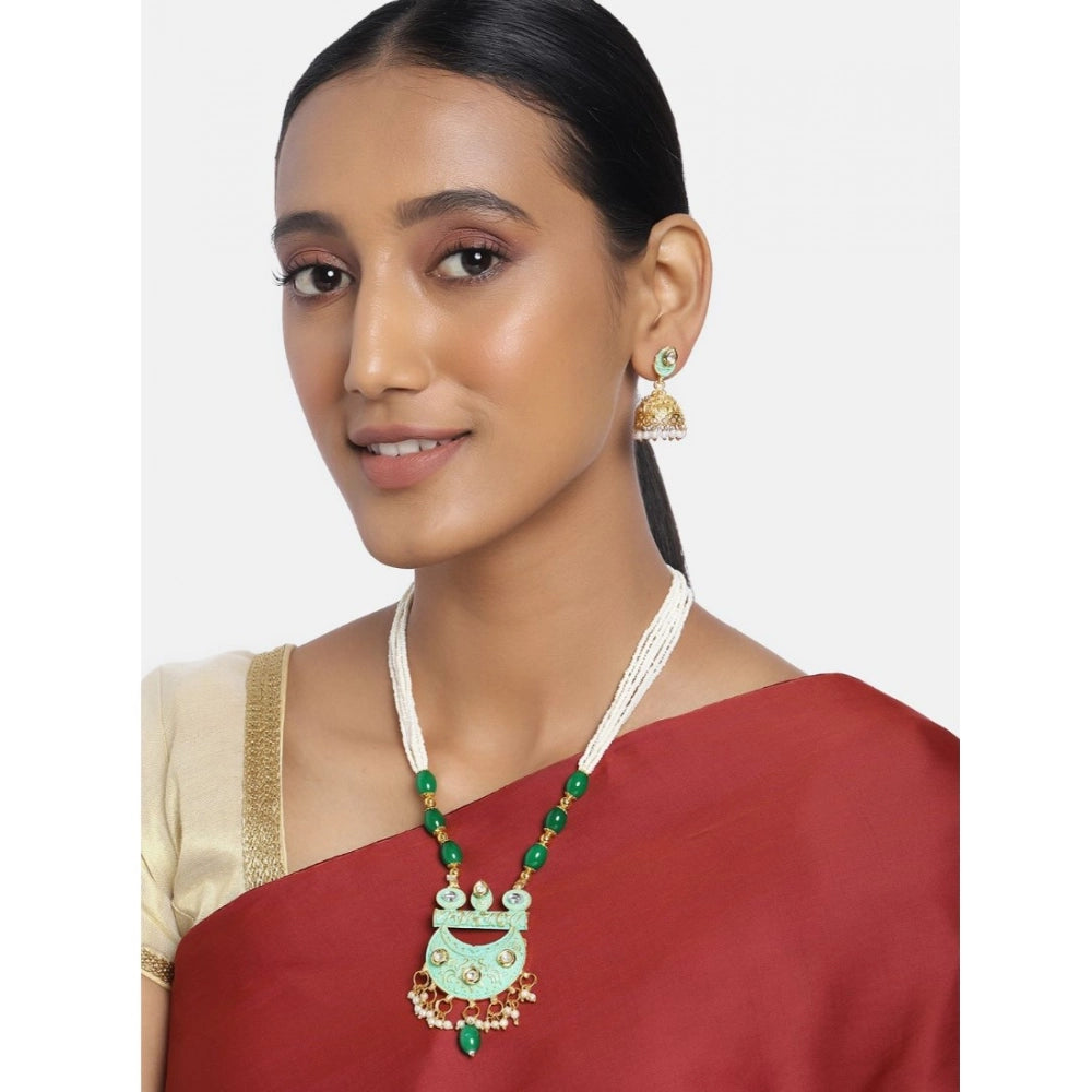 rose gold plated alloy necklace &amp; earings set