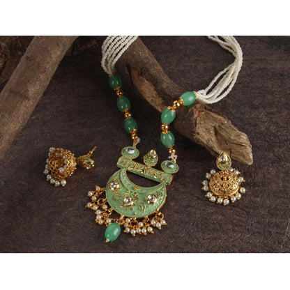 Rose Gold Plated Alloy Necklace &amp; Earings Set