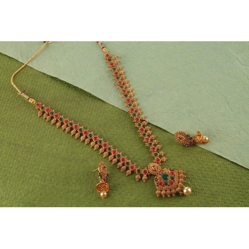 rose gold plated alloy necklace &amp; earings set