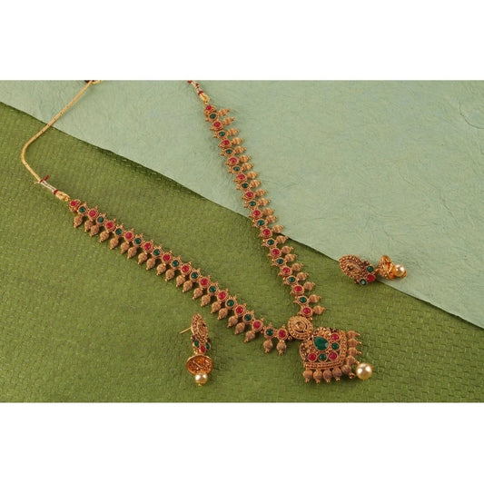 Rose Gold Plated Alloy Necklace &amp; Earings Set
