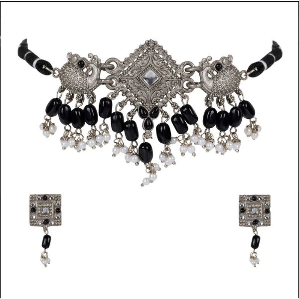 rose gold plated alloy necklace &amp; earings set