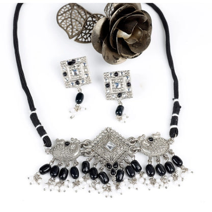 Rose Gold Plated Alloy Necklace &amp; Earings Set