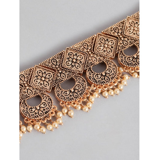 Rose Gold Plated Alloy Necklace &amp; Earings Set