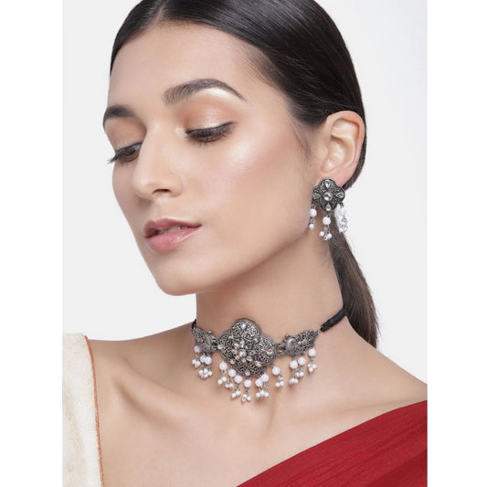 Rose Gold Plated Alloy Necklace &amp; Earings Set