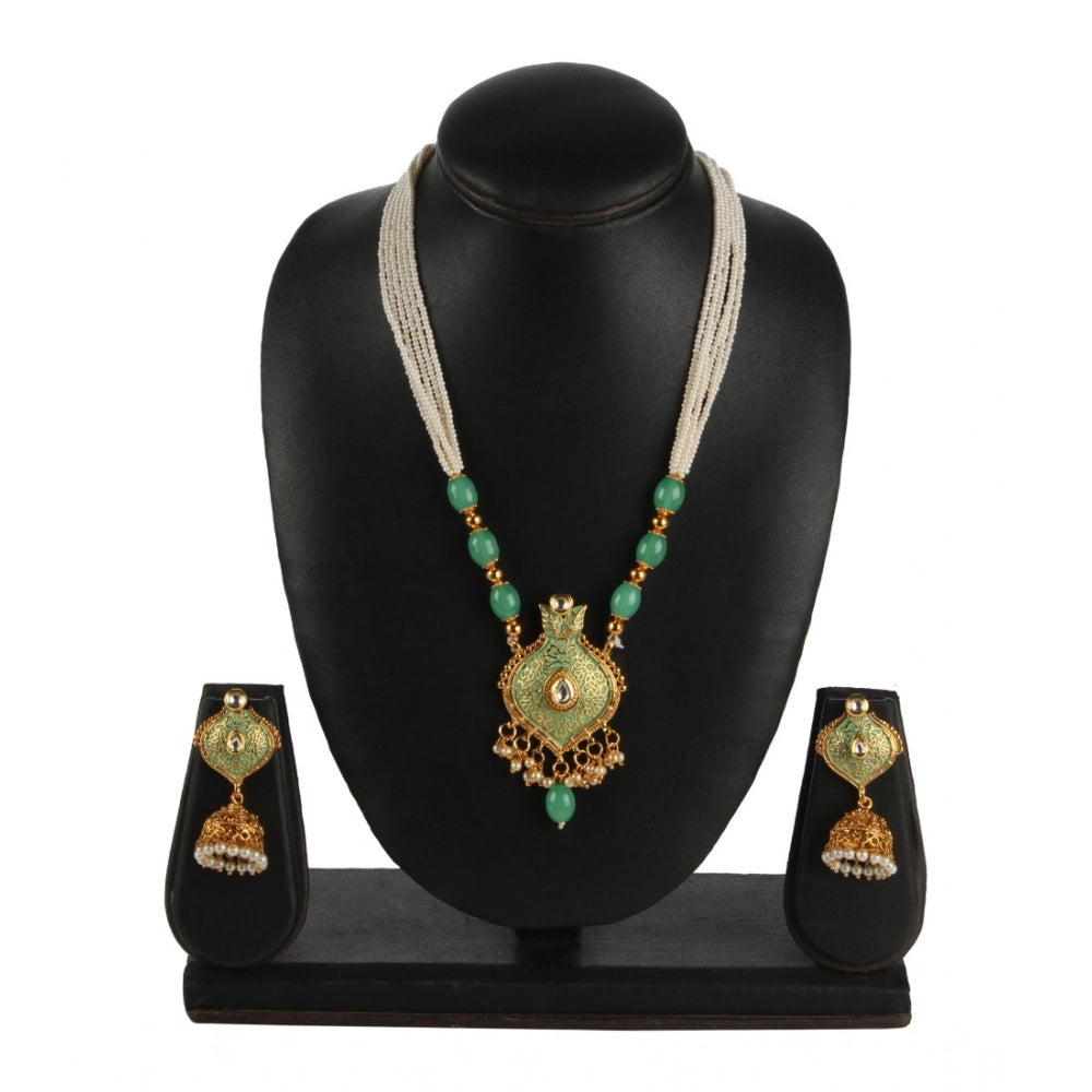 rose gold plated alloy necklace &amp; earings set