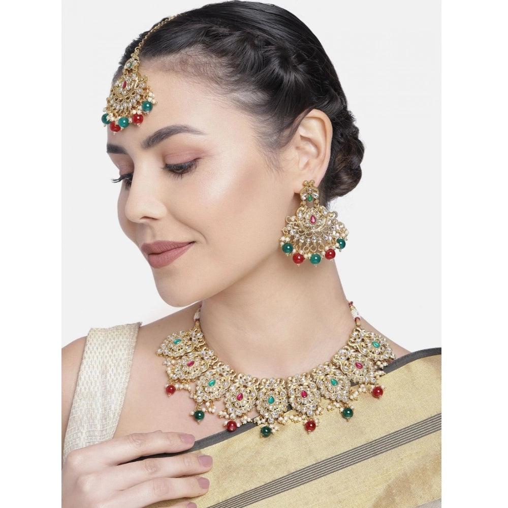 rose gold plated alloy necklace &amp; earings set
