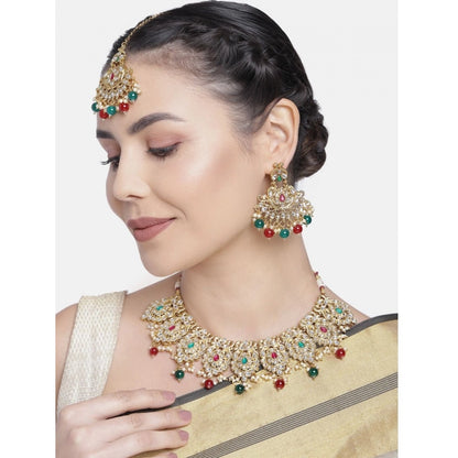 Rose Gold Plated Alloy Necklace &amp; Earings Set