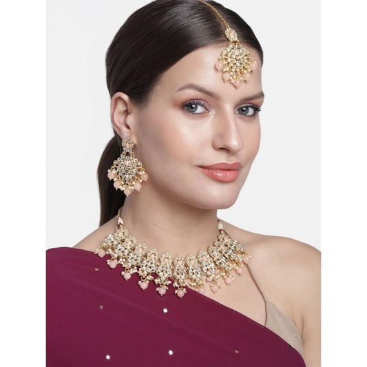 Rose Gold Plated Alloy Necklace &amp; Earings Set