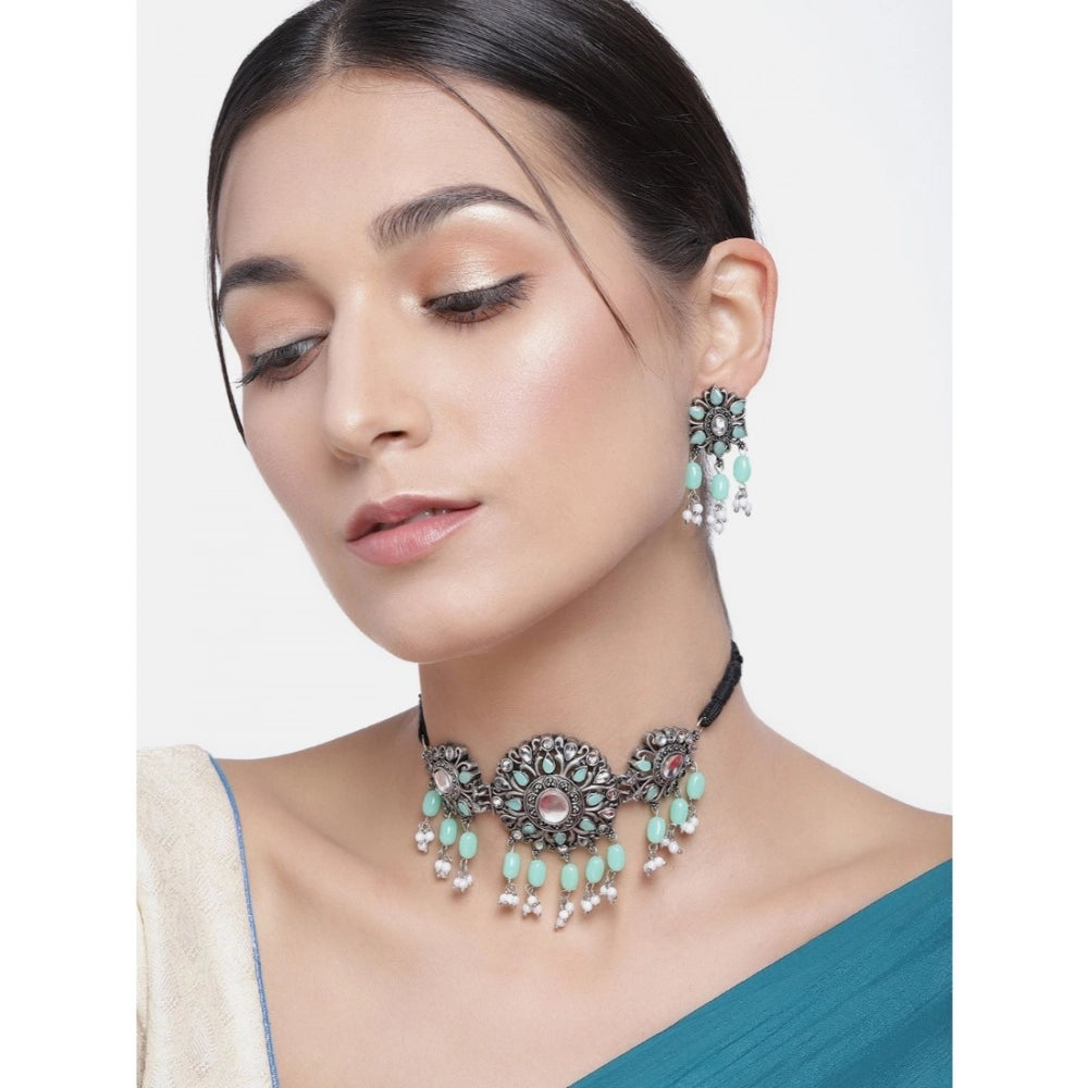 rose gold plated alloy necklace &amp; earings set