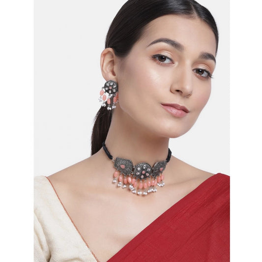 Rose Gold Plated Alloy Necklace &amp; Earings Set