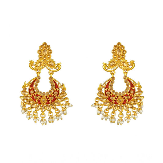 Rose Gold Plated Alloy Kundan Earrings &amp; Mangtikka