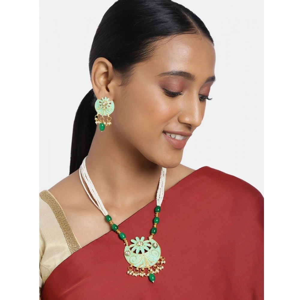 rose gold plated alloy necklace &amp; earings set