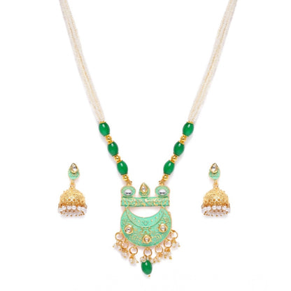 Rose Gold Plated Alloy Necklace &amp; Earings Set