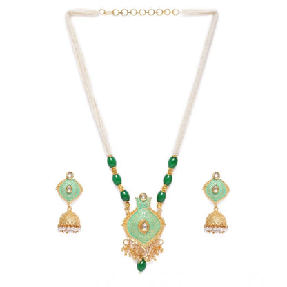 Rose Gold Plated Alloy Necklace &amp; Earings Set