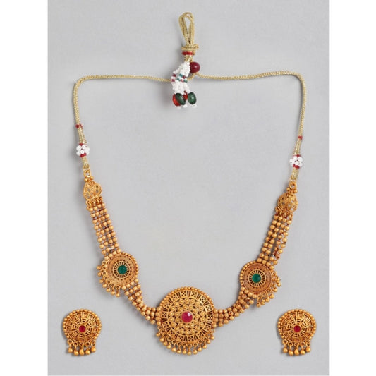 Rose Gold Plated Alloy Necklace &amp; Earings Set