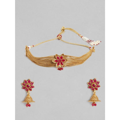 Rose Gold Plated Alloy Necklace &amp; Earings Set