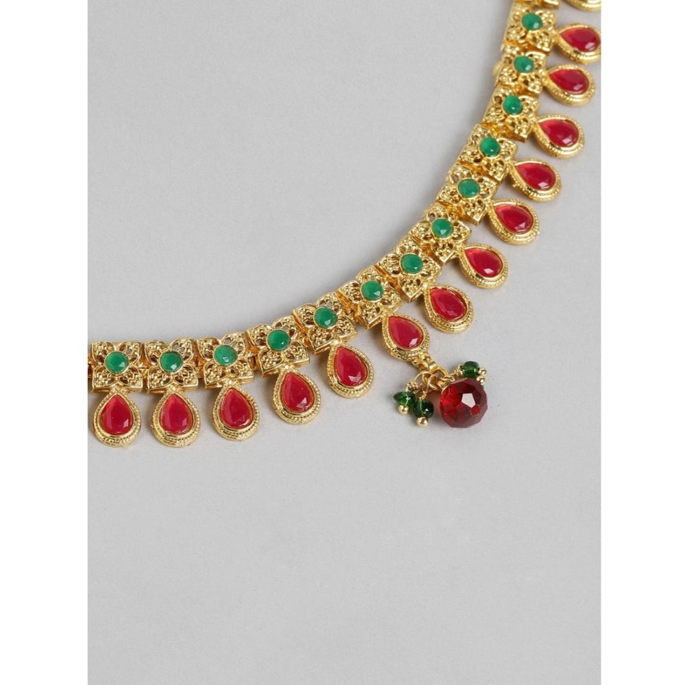 rose gold plated alloy necklace &amp; earings set