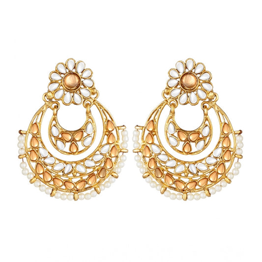 Rose Gold Plated Alloy Kundan Earrings &amp; Mangtikka